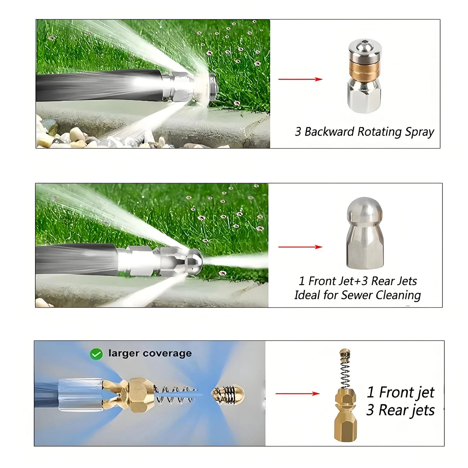 3800 psi 0.5-50m 1/4 Polegada conector de drenagem mangueira de limpeza para drenagem de esgoto água lavadora de alta pressão mangueira para lavor-karcher