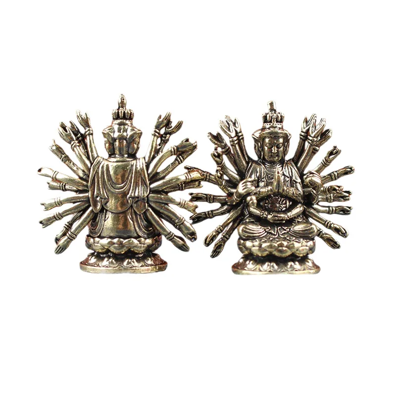 تمثال نحاسي لبوذا كوندي، تمثال مذبح قوانيين مصنوع يدويًا لتزيين معبد المنزل، هدية بوذية #6