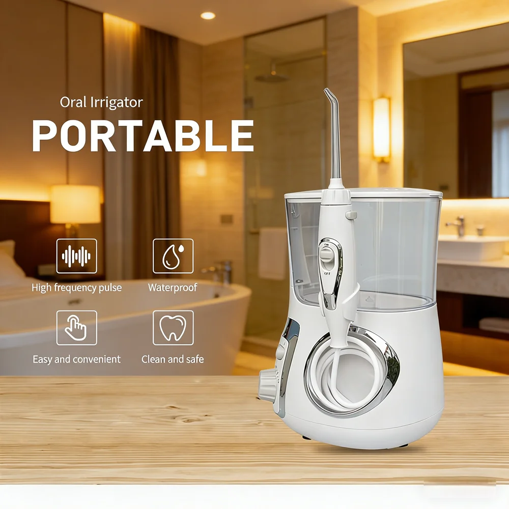 

Электрический ирригатор для полости рта 800 мл, 10 режимов, настольный, для глубокой чистки и защиты от кариеса