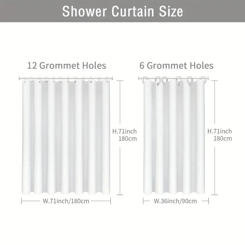 1PC Plant Floral Shower Curtain with Plastic Hook - Modern Abstract Floral Design, Chic Bathroom Decoration