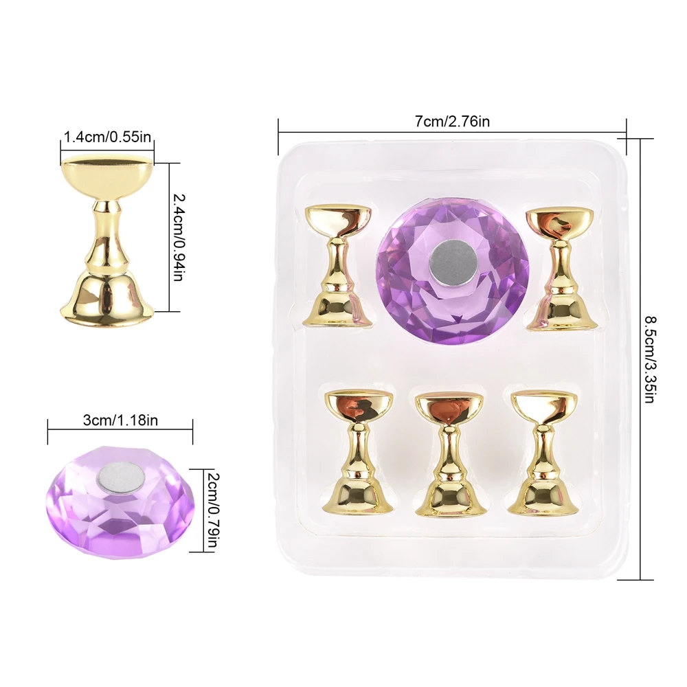 1Pc Nail Practice Stand Diamond Base Magnetic Suction Chess Piece Training DIY UV Gel Display Showing Manicure Nail Art Tool