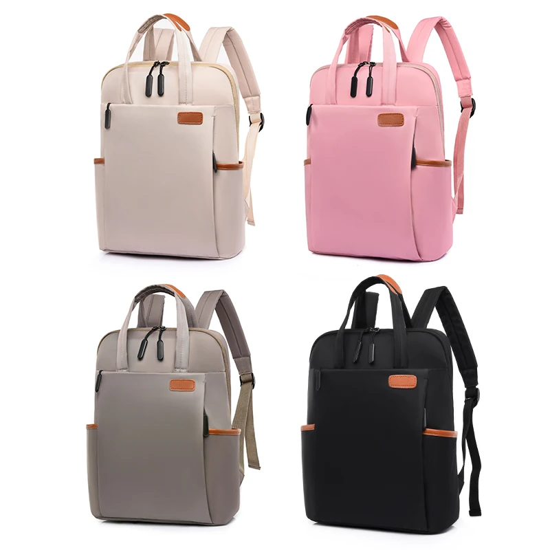 حقيبة ظهر للكمبيوتر المحمول مع جيوب متعددة، وأشرطة كتف قابلة للتعديل، وسحاب للإغلاق، متعددة الأغراض، وحقيبة ظهر مدرسية