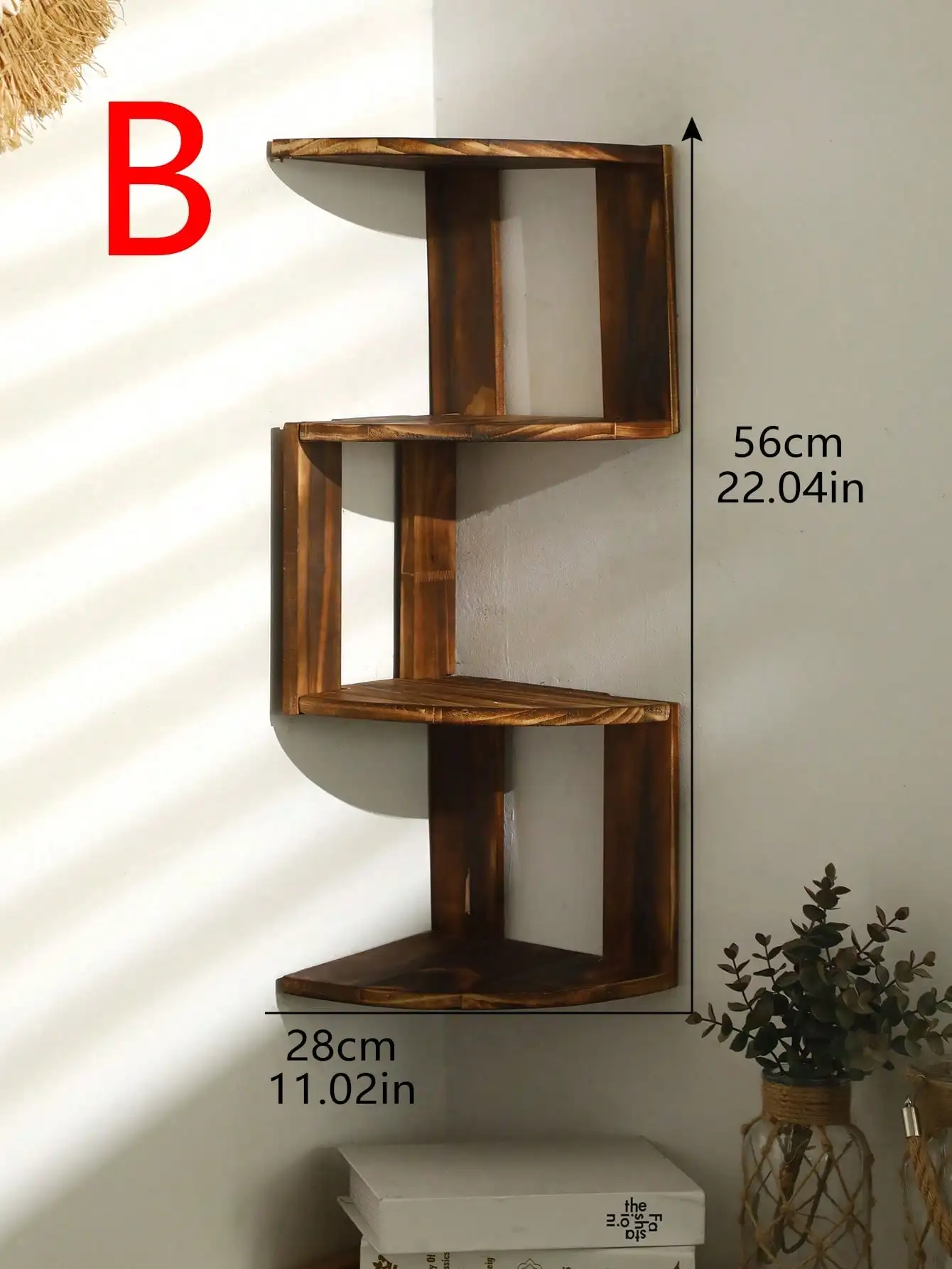 2/4-tier Wall Shelf PVC Corner Bookshelf Shelf Corner Floating Shelves Kitchen Organizers Storage Living Room Home Decorations
