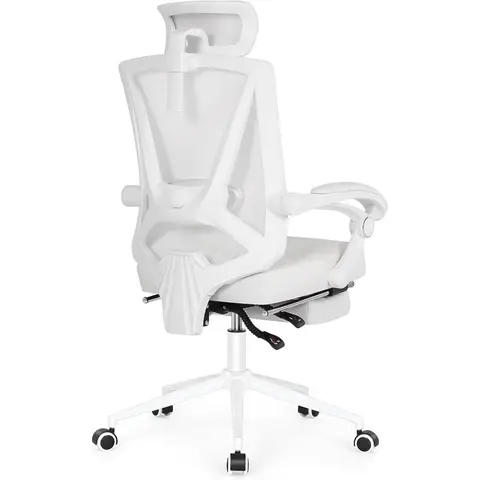 Ergonomic Office Chair with Footrest, Ergonomic Desk Chair with Adjustable 2D Lumbar Support, High Back Computer Chair
