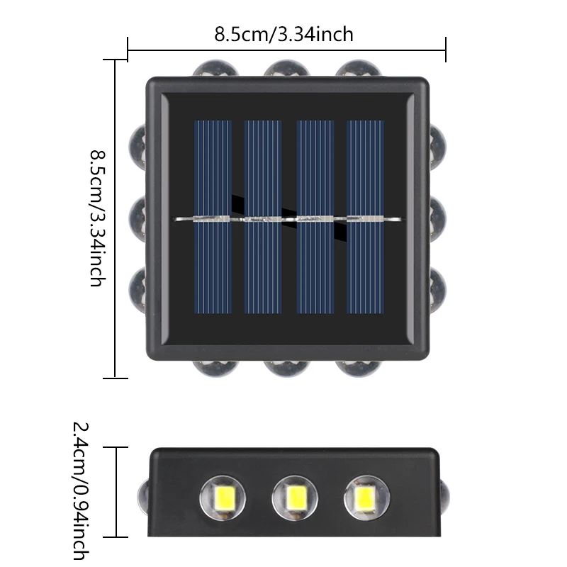 12 LEDs Solar Lights Outdoor,Wall Lamp Four-leaf Clover Type Light Control Fence Light for Garden Street Balcony Home Decor