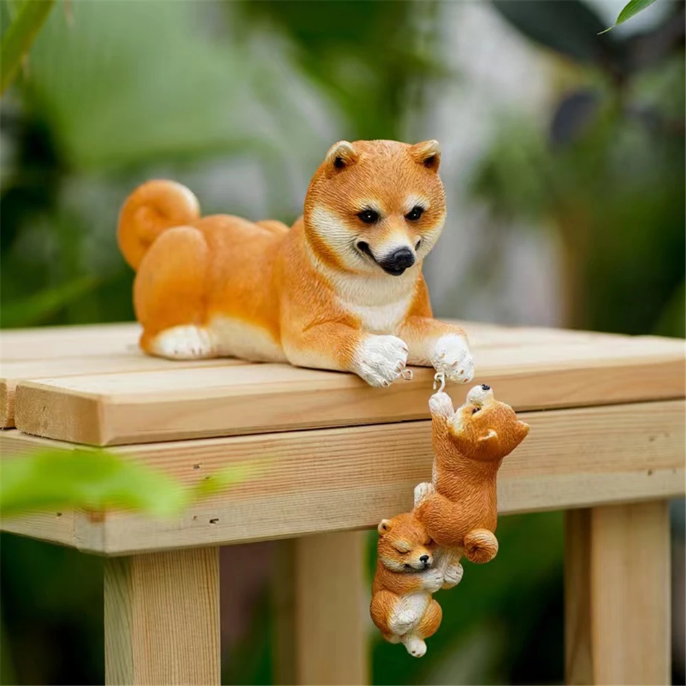 Família schnauzer estátua cão gato elefante macaco urso tigre escultura amor materno animal artesanato figuras casa decoração de mesa