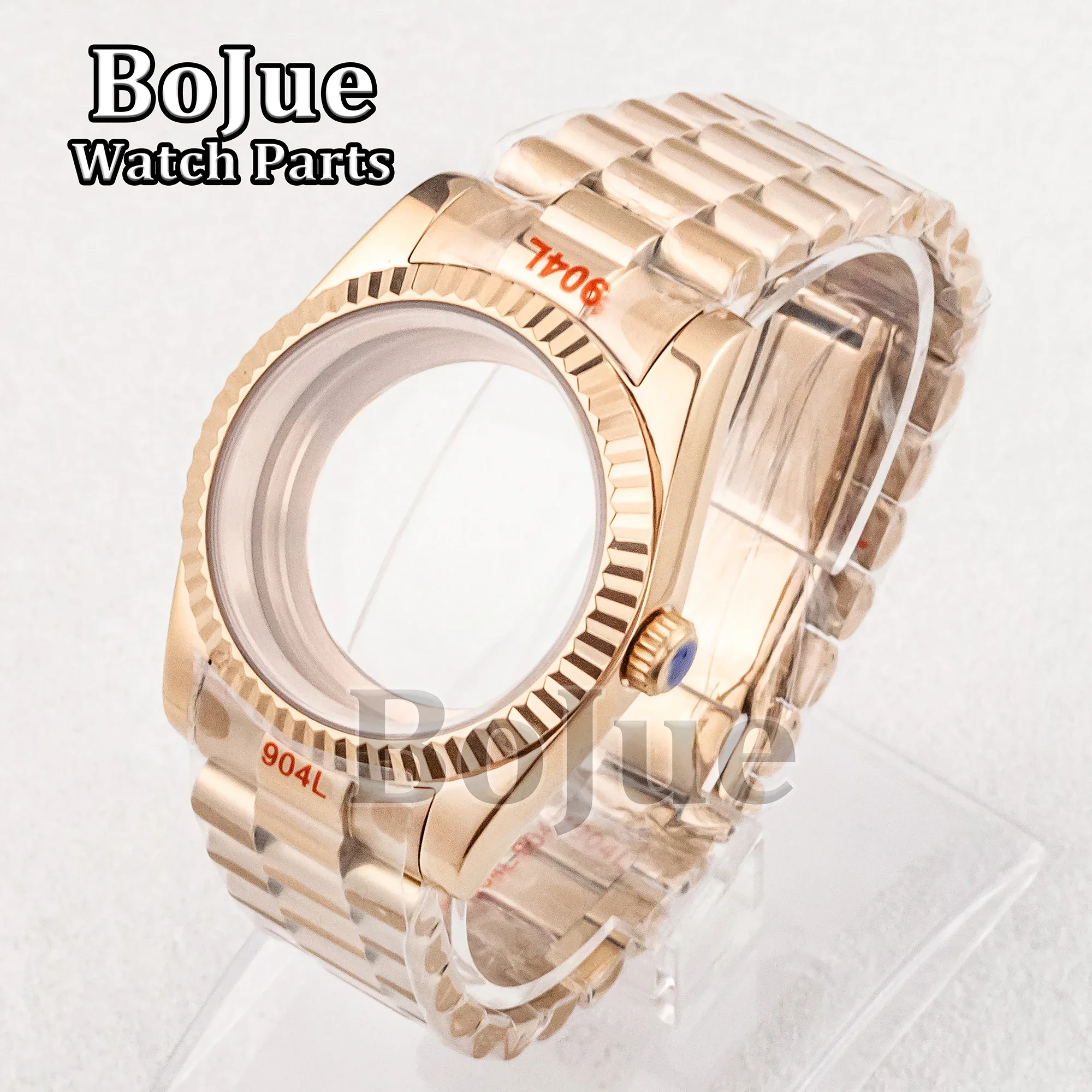 36mm/39mm Rose Gold NH35 Case President Bracelet Strap Watch Sapphire Glass accessories For nh35 nh36 Movement Dial Datejust