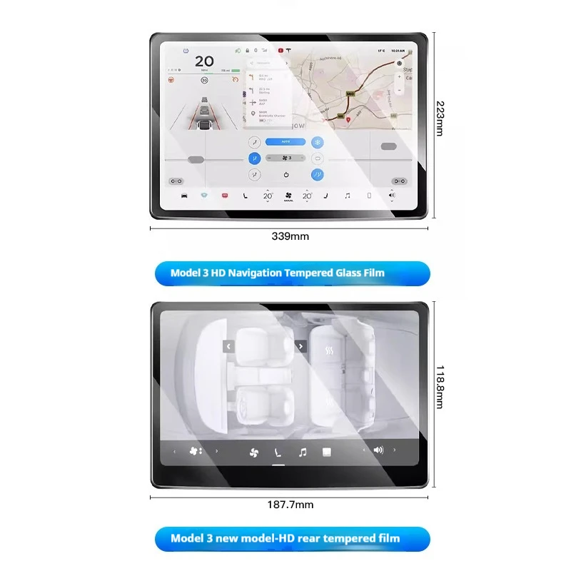 

Center Control Touch Screen Dashboard Screen Tempered Glass Film For Tesla Refreshed Version Model Y Model 3