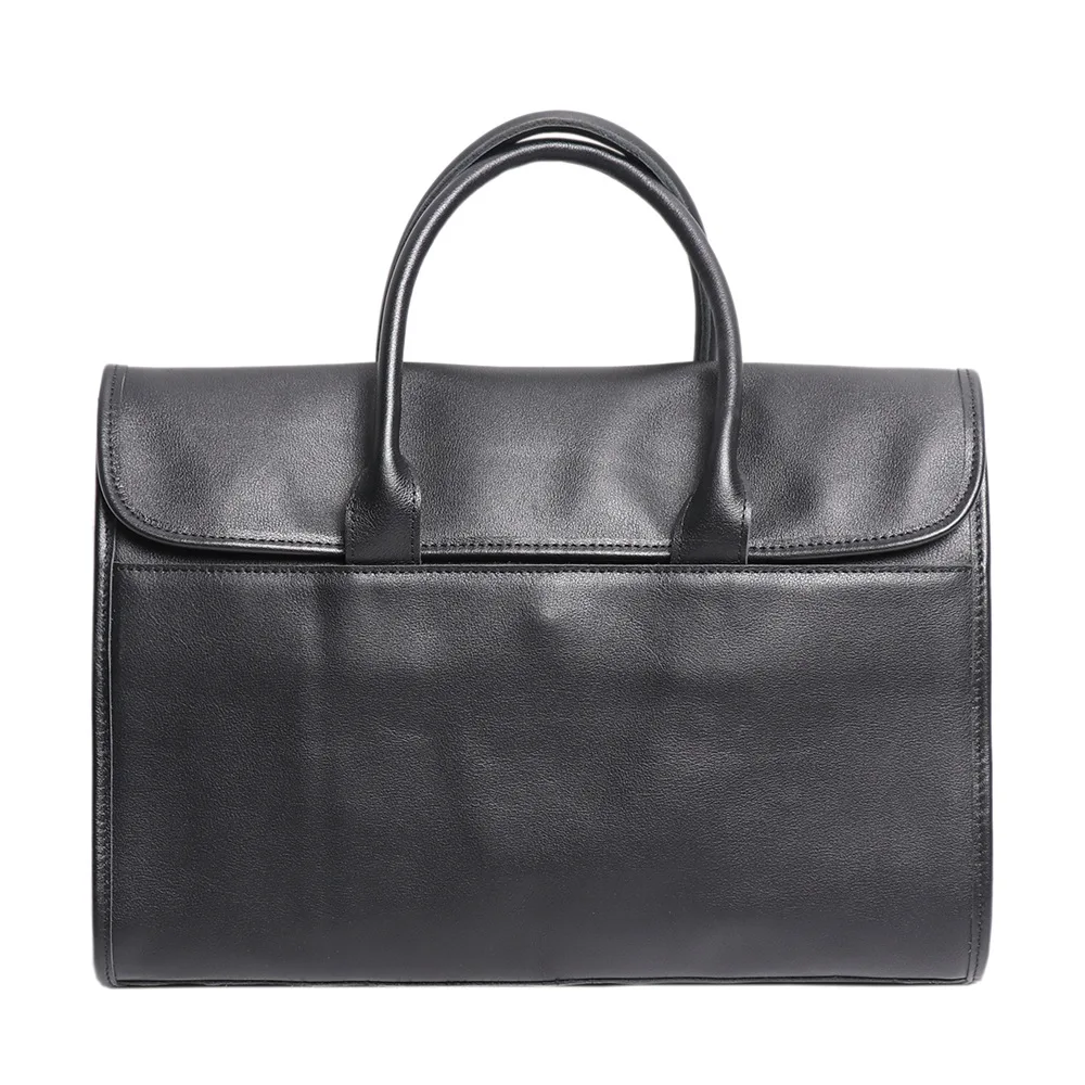 

New Arrival Top Layer Cowhide Business Briefcase Men Genuine Leather Handheld Laptop Document Bag for Office Travel Commute