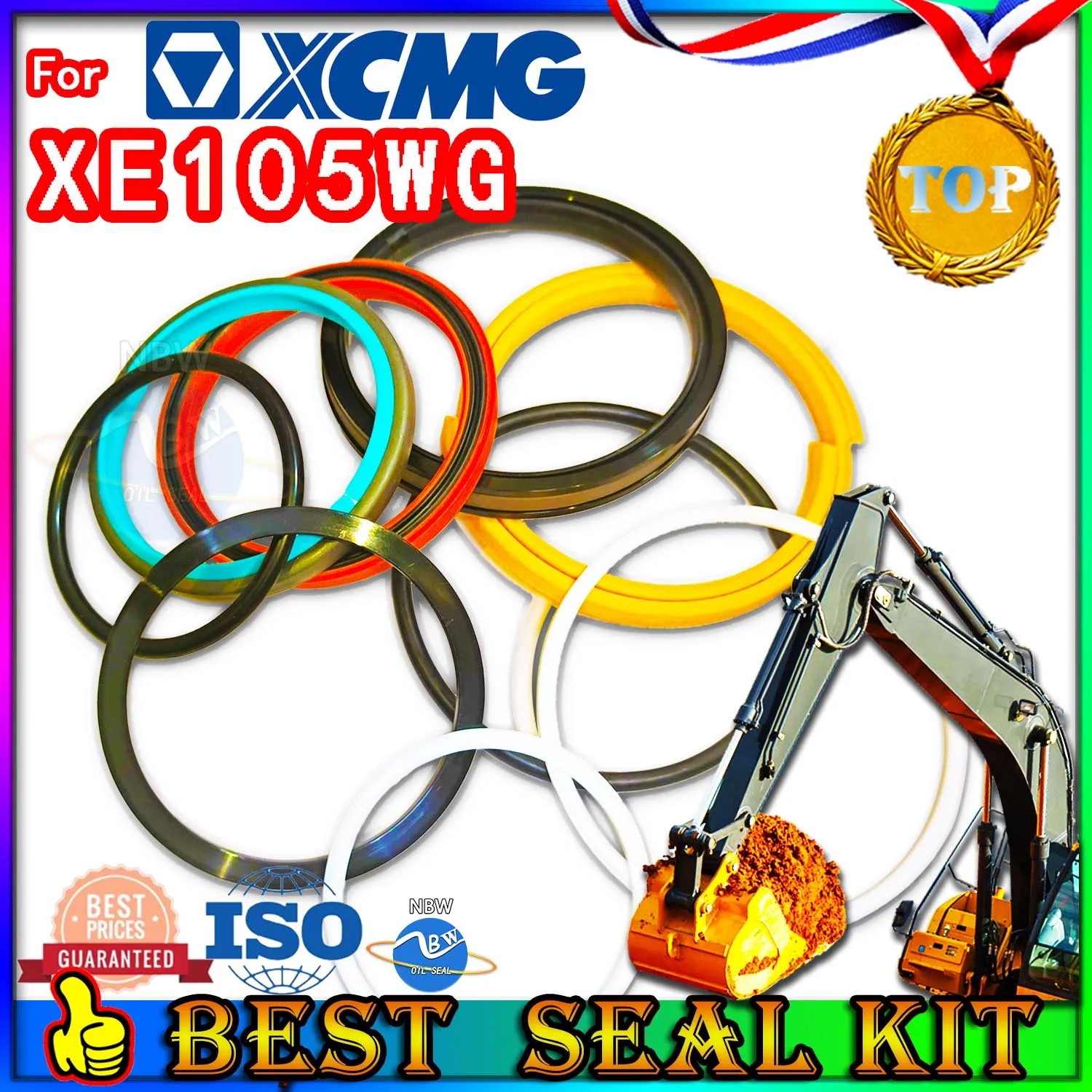 For XCMG XE105WG Oil Seal Repair Kit Boom Arm Bucket Excavator Hydraulic Cylinder Skf Service Orginal Quality Track Spovel Tool