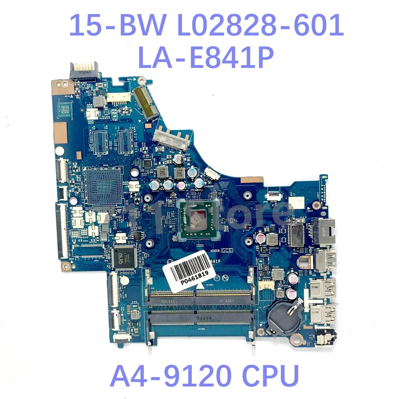 L02828-601 L02828-501 L02828-001 LA-E841P With A4-9120 / A9-9420 CPU For HP 15-BW Laptop Motherboard GM / 216-0867071 100%Tested