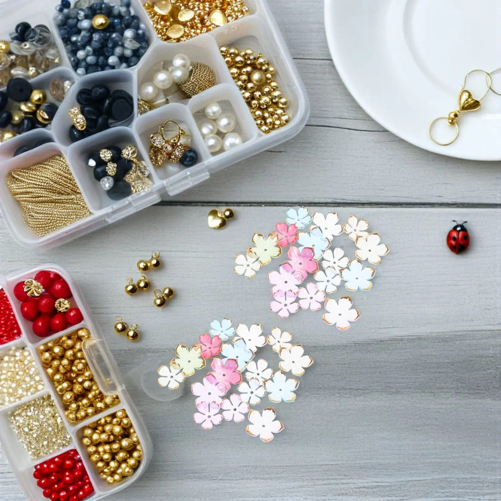 

200 шт. полупрозрачных акриловых бусин-лепестков с градиентом для рукоделия, украшений, аксессуаров для волос, браслетов, ожерелий