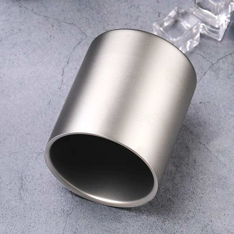 Outdoor Pure Titanium Double Tnsulation Mug Titanium Cup Camping Mug Tableware Lightweight Coffee Tea Water Drinkware