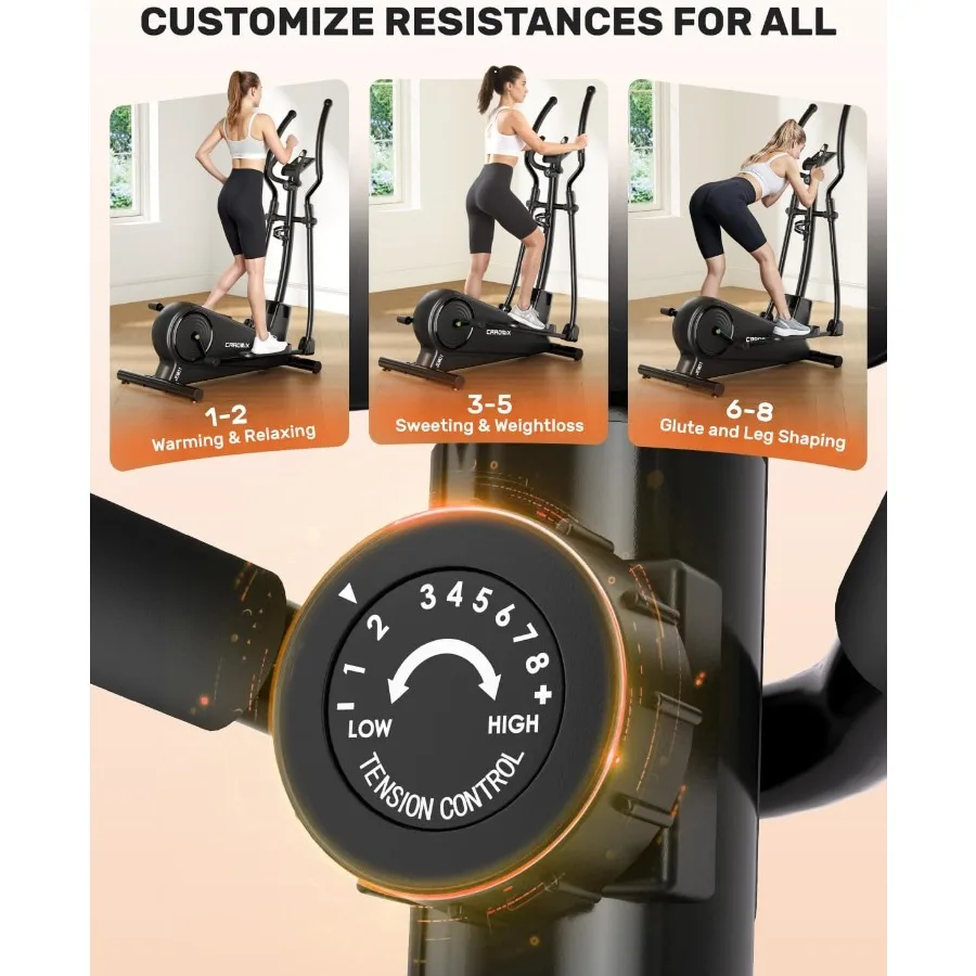 آلة Caromix البيضاوية المقاومة المغناطيسية للتدريبات المنزلية: تتميز بشاشة LCD بنظام القيادة المغناطيسي فائق الهدوء #2