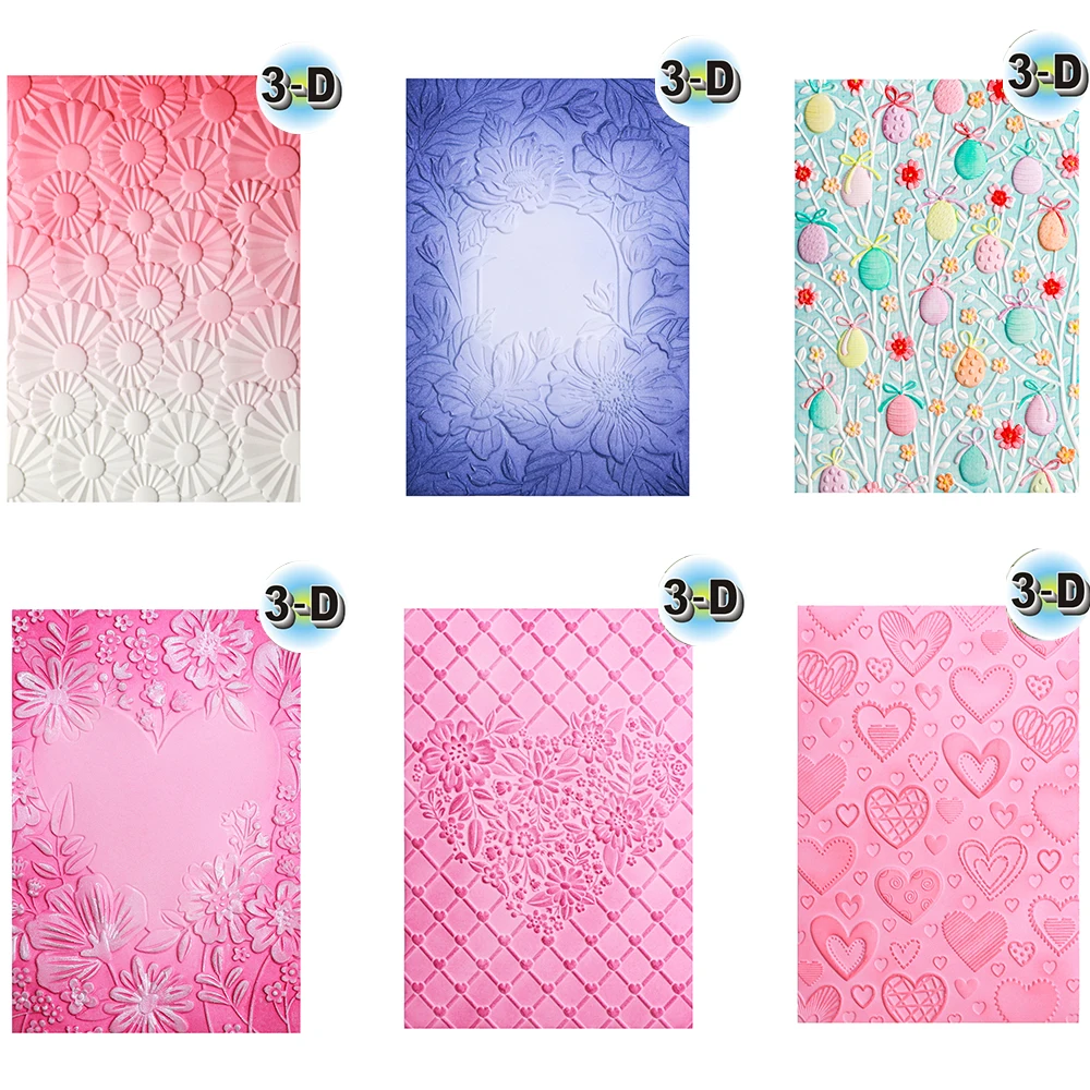 3D Texture Embossing Folder Valentine's Day Background Embossing Folder For Template for Card Making Scrapbooking Paper Craft