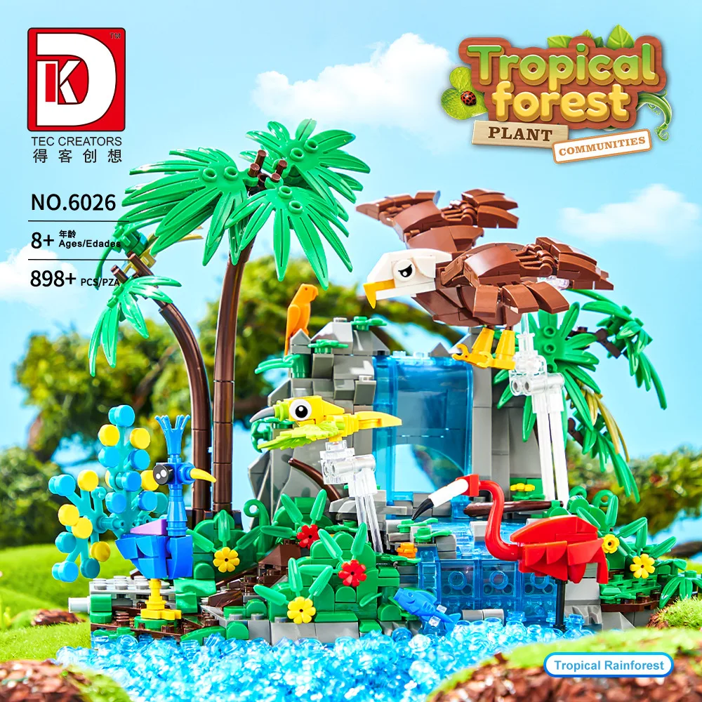 IN magazzino 6026 MOC Idea Tropical Forest Building Blocks modello mattoni assemblaggio giocattoli per bambini Set regalo di natale