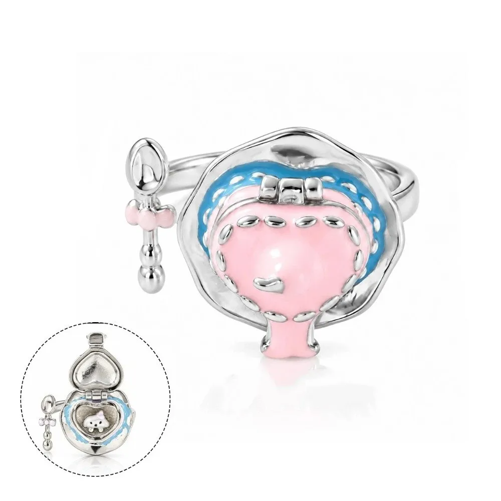 Openable Pendant Jewelry Set Delicate Craftsmanship Fine Alloy Ring Skin-Friendly Matching Outfits Necklace Casual Wear