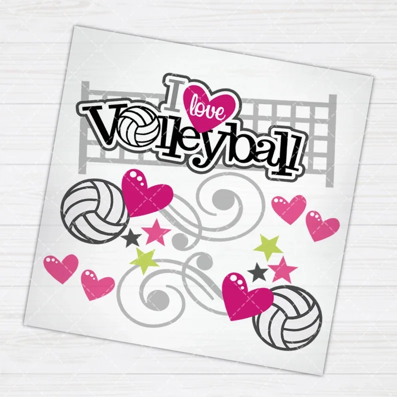 

Sports Volleyball Designs Heat Transfer Stickers Iron On Clothes Bags DTF Vinyl Thermal Appliques Washable DIY Patches