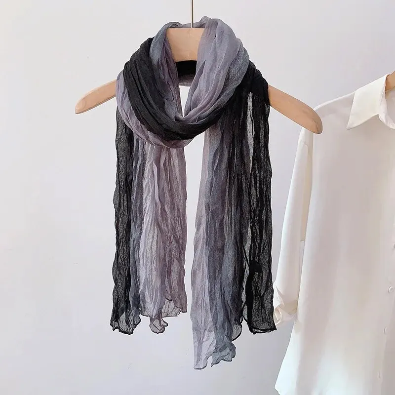 Scarf Scarf Fold Gradient Trend Every Spring and Autumn Female Literary Autumn Winter Shawl Neck