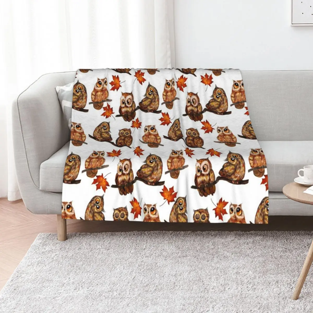owl Throw Blanket Soft Cozy Blanket for Pet Kids Adults