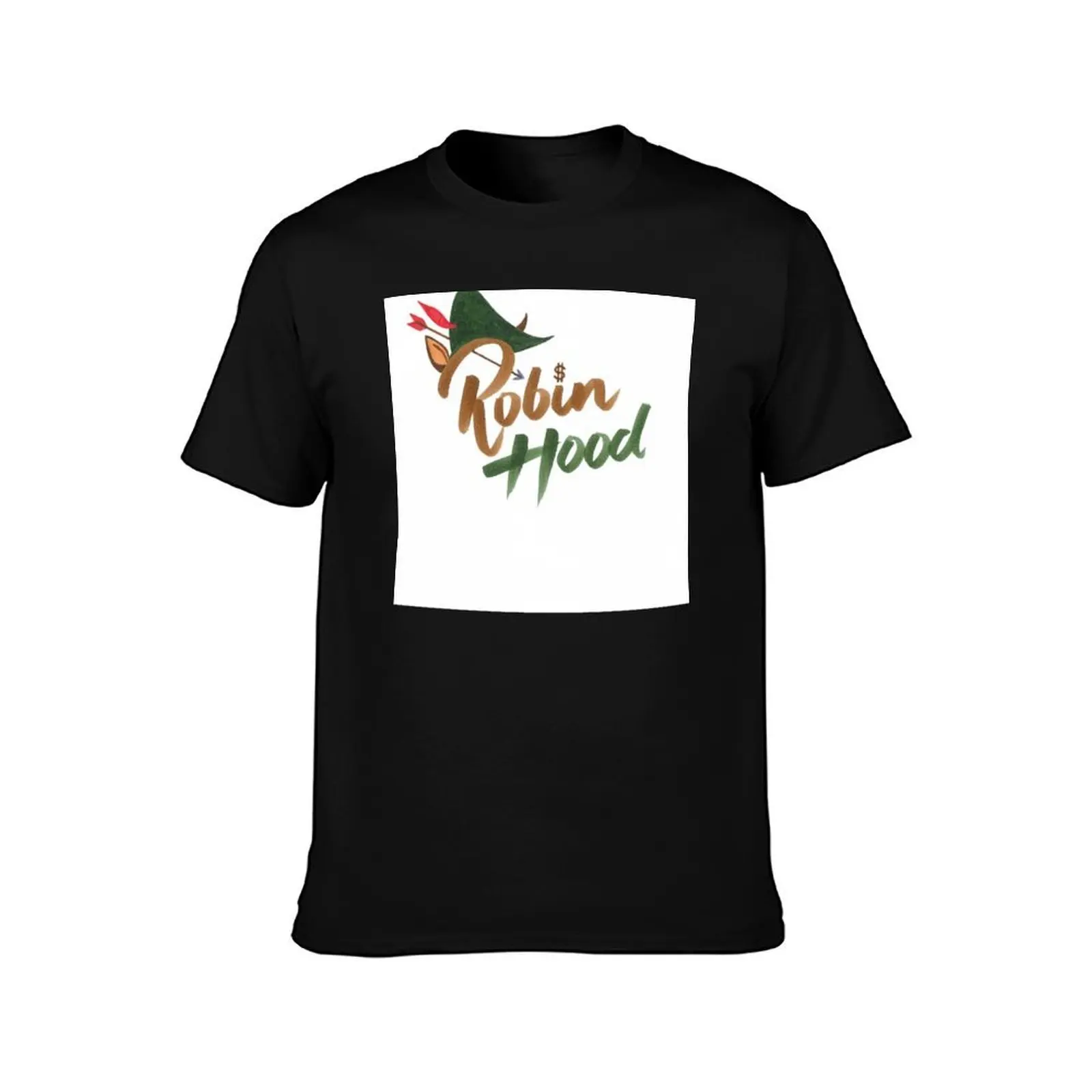 Robin Hood T-Shirt, Summer Casual Cotton Tee, Oversized Streetwear Tops, Vintage Graphic Print, Loose Fit Short Sleeve