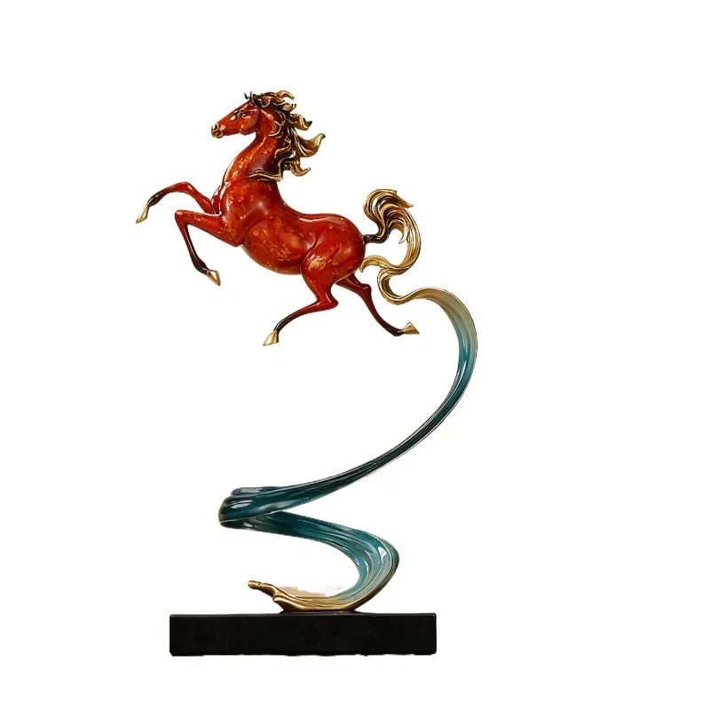 

Living room entrance new Chinese copper horse creative ornament, high-end office desktop leader boss housewarming opening gift