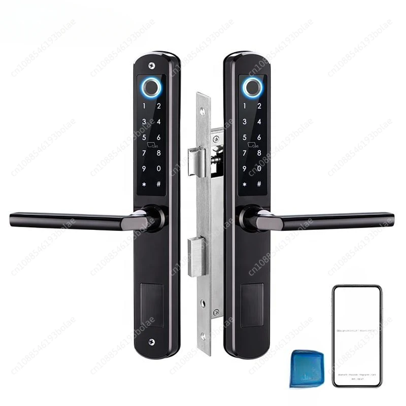 Fingerprint Double Two Side Waterproof IP55 Smart Door Lock SUS Material for Slim Aluminum Swing Door TTlock