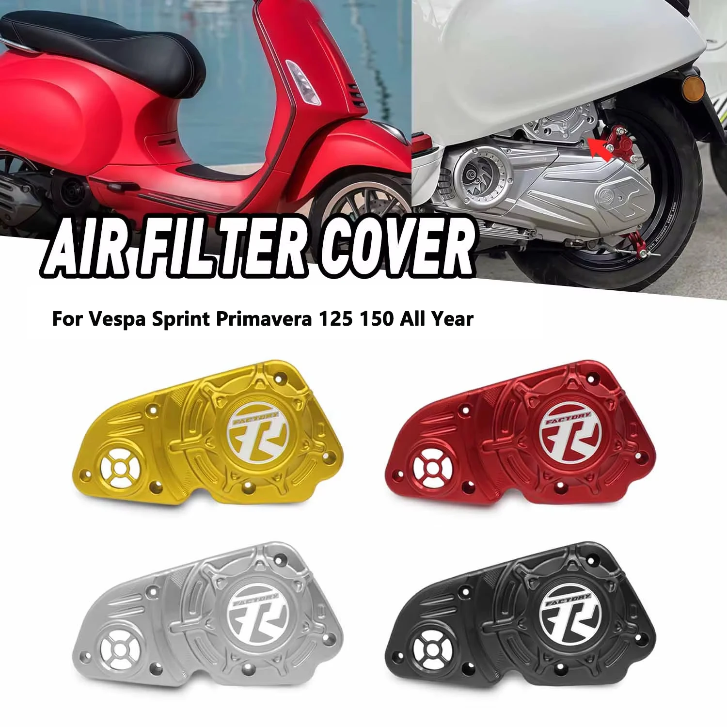 

For Vespa Sprint Primavera 125 150 All Year Motorcycle Air Filter Cover Air Filter Protective Guard Motorcycle