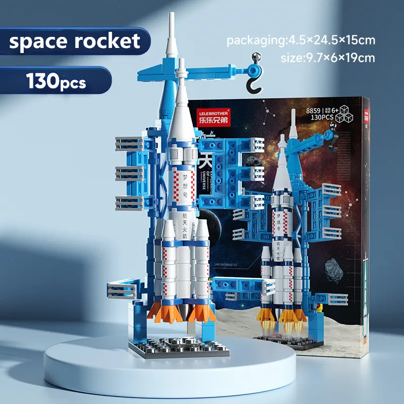 City Space Rocket DIY Craft Launch Center Base Puzzle Model Assembling Bricks Children\'s Toy Building Blocks Small Set Boys Gift