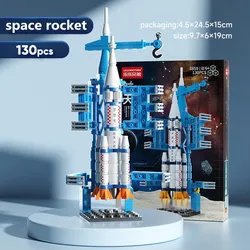 City Space Rocket DIY Craft Launch Center Base Puzzle Model Assembling Bricks Children's Toy Building Blocks Small Set Boys Gift