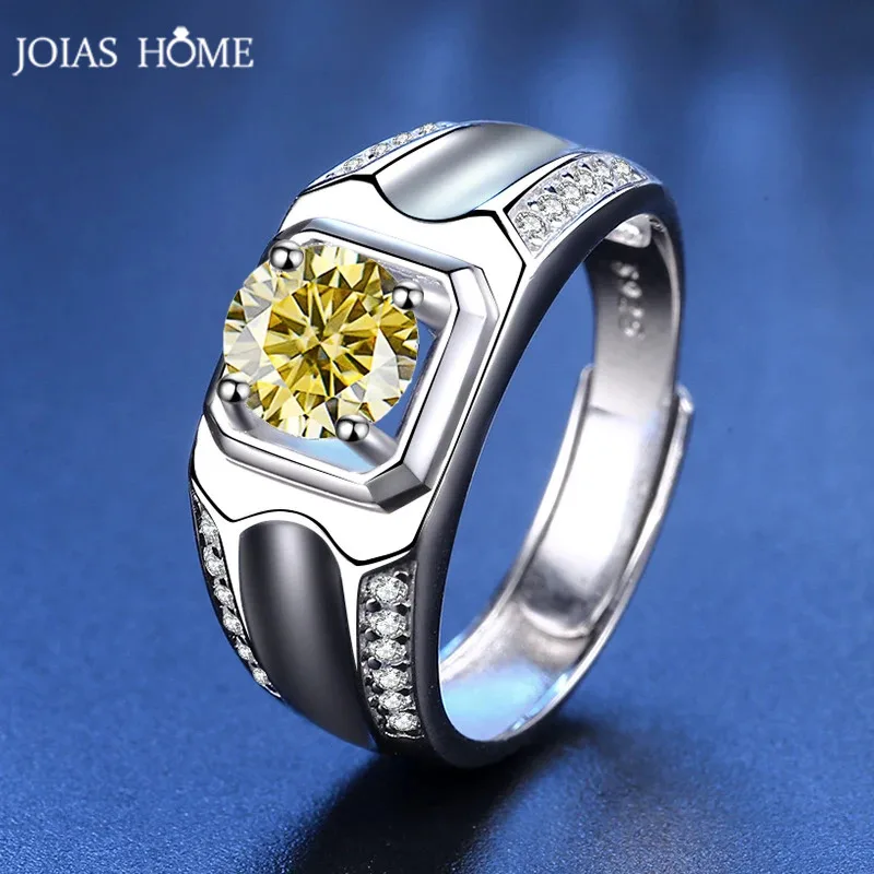 

JOIAS HOME Silver s9251ct D-color Moissanite Gemstone Ring For Men, Preferred as a Valentine's Day Anniversary Birthday Gift