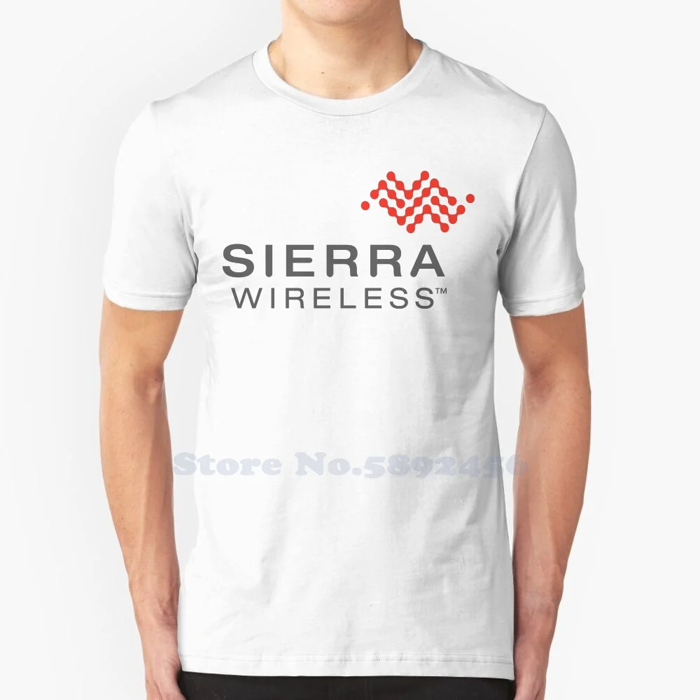 Sierra Wireless Casual Streetwear Print Logo T-shirt Graphic 100% Cotton Tee