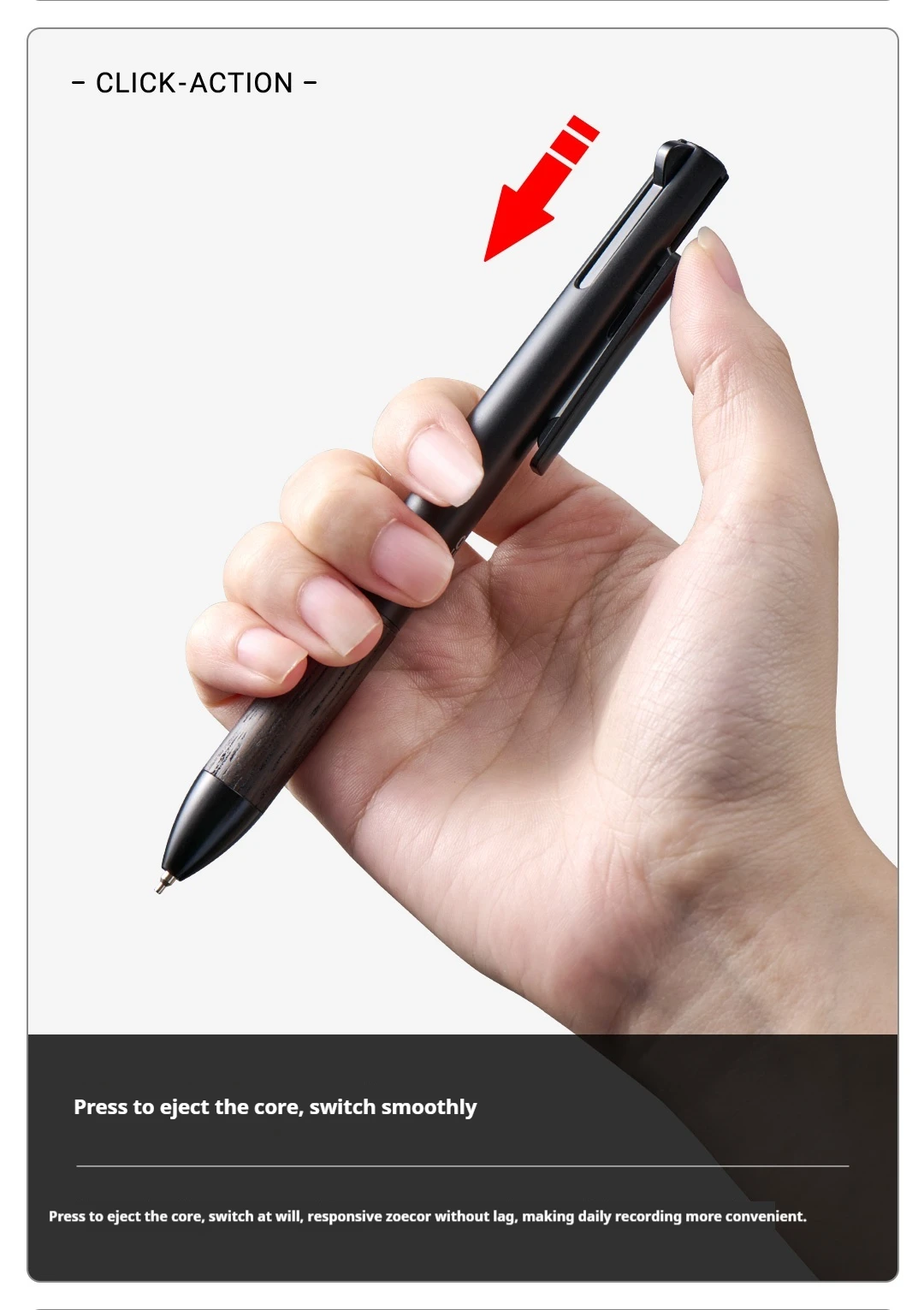 Kaco 3 In 1 Wood Material Multi-function Pen 0.5MM Black/Red Writing Retractable Mechanical Pencil Back To School Stationery