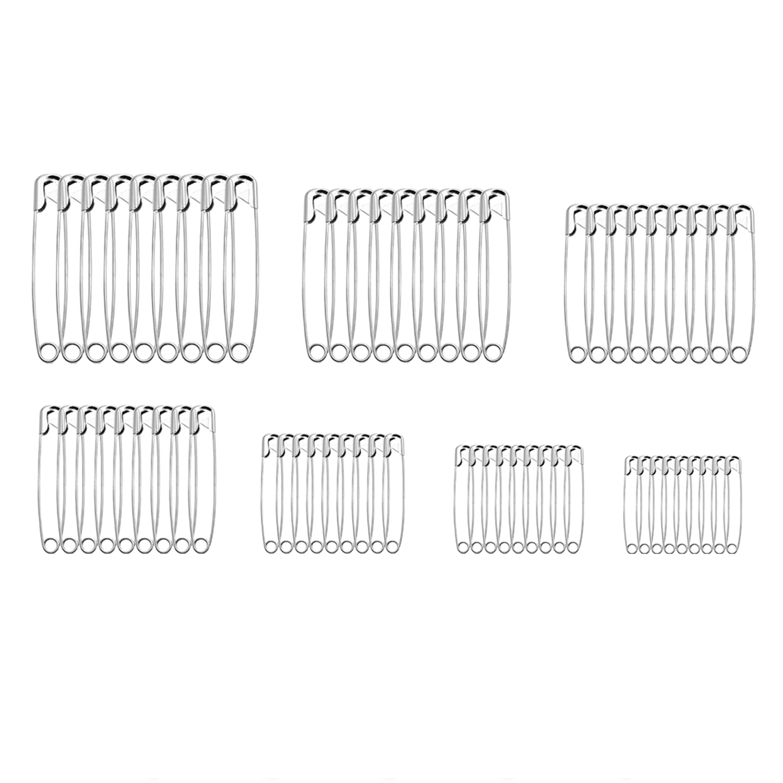 50pcs Stainless Steel Safety Pins Large and Small Bulk Pins Sewing Tool  for Clothing Decoration Brooch Fixing Craft Making