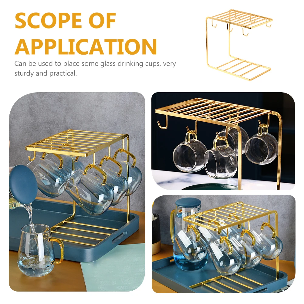 

Glass Cup Holder Water Storage Rack Stand Draining Drying Mug Coffee for Cups Display Mugs