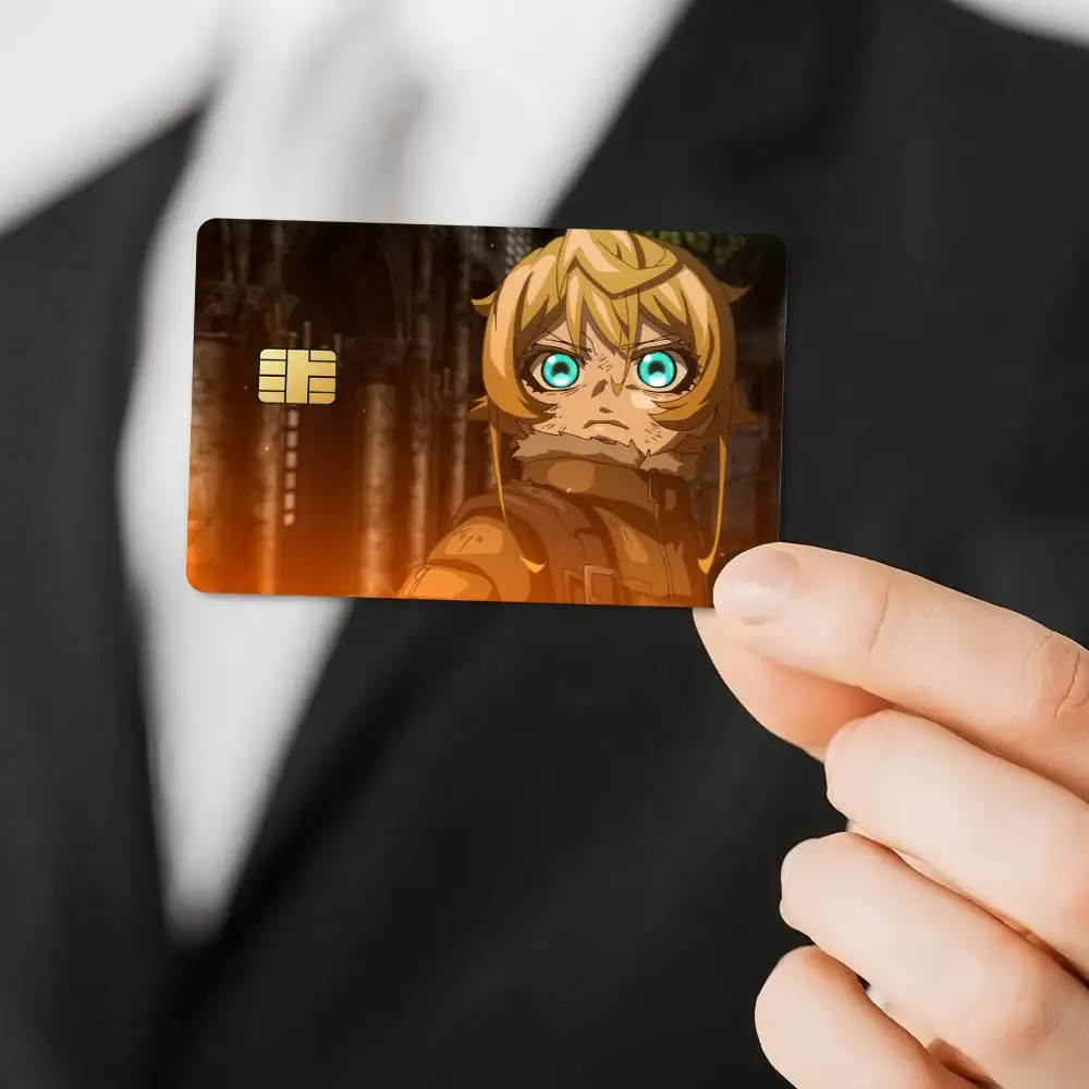 ملصق Saga of Tanya the Evil ملصق بطاقة الائتمان للوصول إلى البنك غطاء طبقة رقيقة واقية ملصق هدية مفاجئة