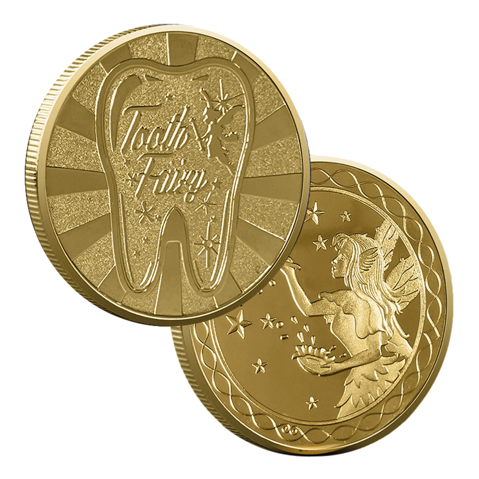 Tooth Fairy Gold Plated Coin Creative Kids Tooth Change Gifts Physical Metal Coin Crypto Commemorative Coin