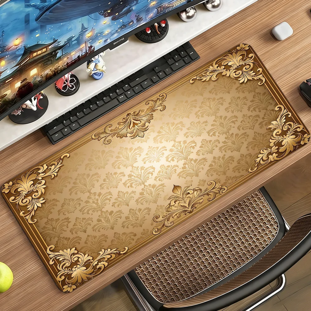 Luxury Individuality Gold Mouse Pad For Office Gaming And Keyboards Non-Slip Large Waterproof