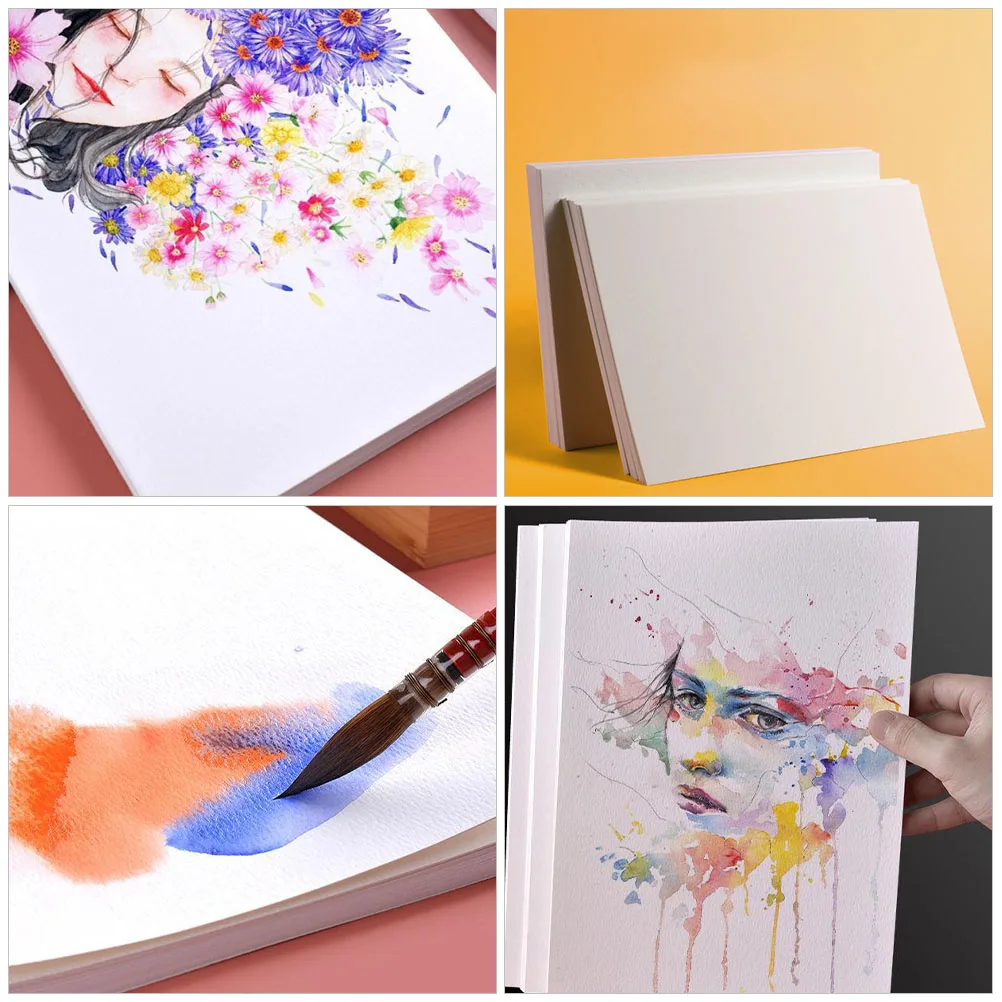 

20 Sheets Watercolor Painting Paper Fine Lines Coloring Student Hot Press Professional Artists Drawing MultiUse