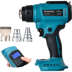 Heimerdinger 18V Heat Gun Shrink Wrapping Tool Hot Air Gun Air Dryer Soldering Thermal Blower with LED display