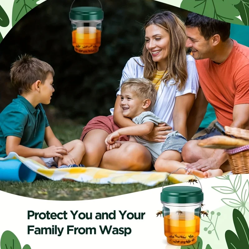 1pc Outdoor Hanging Bee Catcher Reusable Wasp Insect Traps For Fruit Tree Insect Repellent Protection Gardening Accessories