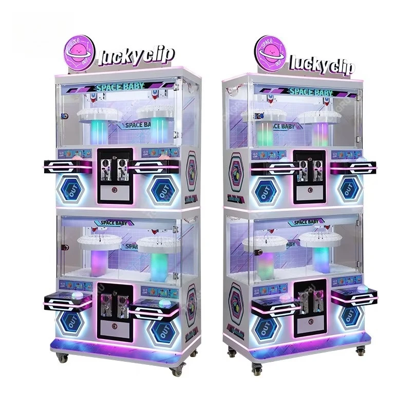 

4-Player Super Crane Machine, аркадный японский кран с монетоприемником для конфет и кукол, мини-бутиковая машина с большими когтями