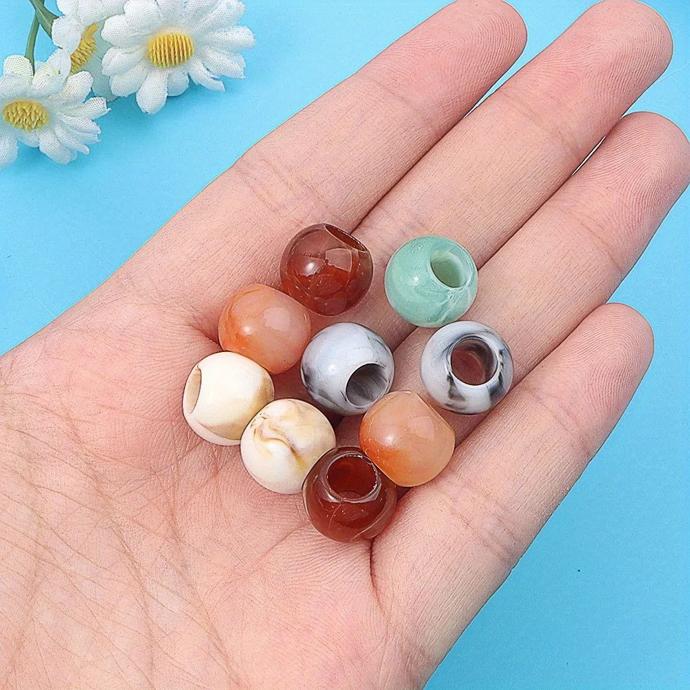 14/47/94pcs Multi-color Oval Ink-patterned Ponies, Diy Bracelets, Necklaces, Braids, Valentine's Day and Halloween Accessories