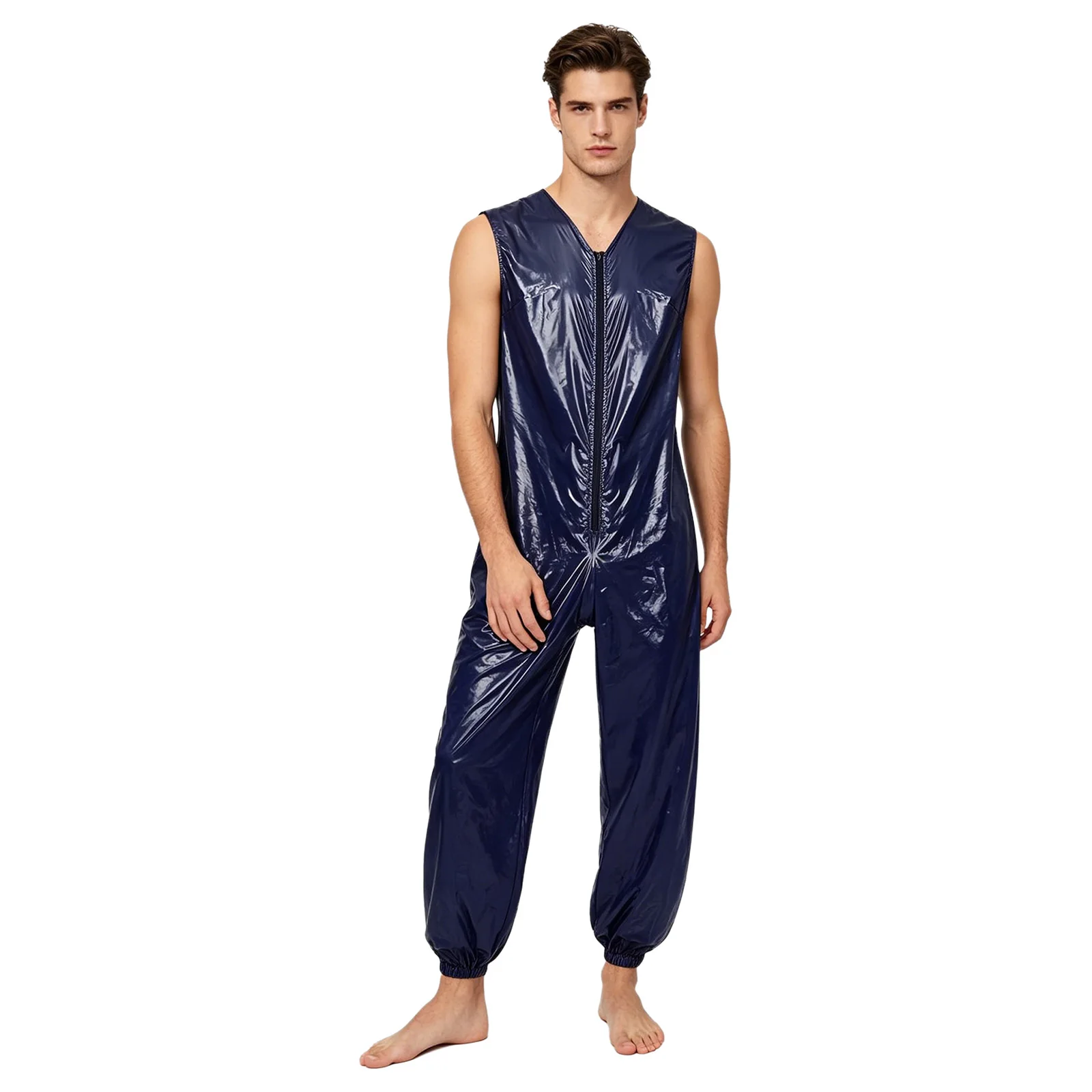 Wasserdichter Windelüberzug für Herren, adaptabler Overall, Badeanzug, ärmelloser Body mit Reißverschluss, elastische Beinöffnung, einteiliger Overall – Detail 10