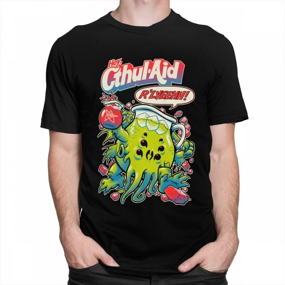 Kawaii Cthulhu Man TShirt Cute Anime Graphic Tshirts Women Male Harajuku Streetwear Tops Summer Oversized Streetwear Ropa Hombre