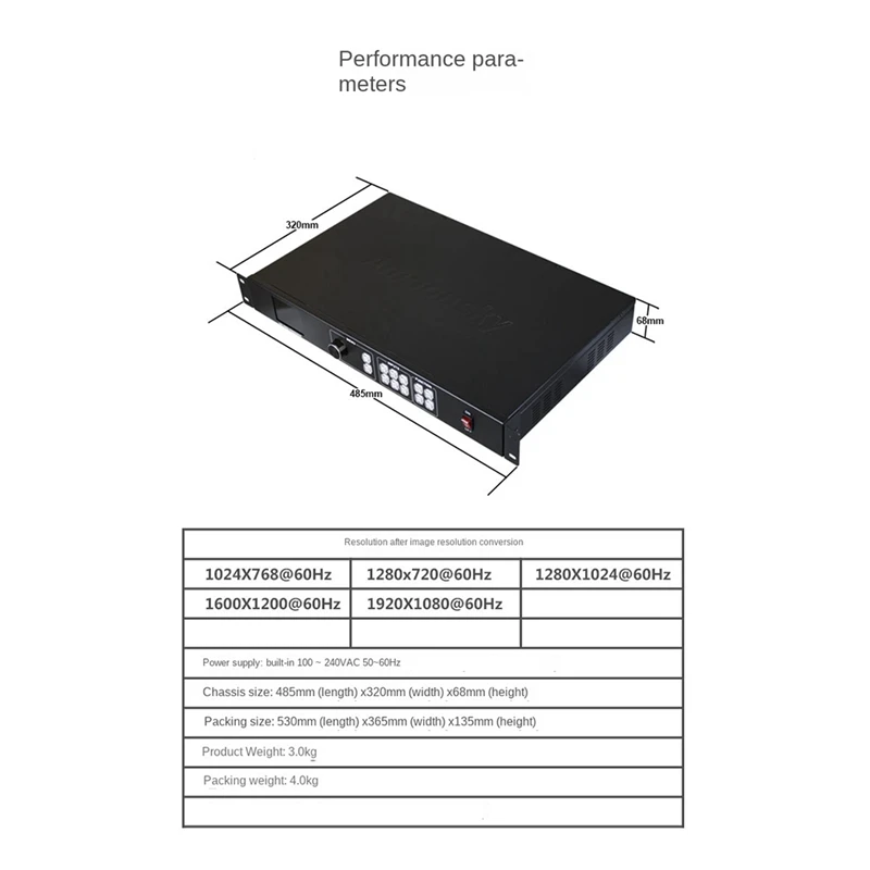 

Video Processor Ams-Mvp300s Sdi Interface DVI VGA CV Input Support Linsn Sending Card Led Display Controller UK Plug