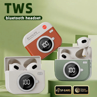 TWS Wireless Retro Earphone Sound By KFG ENC DT3 360°ACS 5.4 Bluetooth With Touch Control LED Power Display Sports Headset Gift