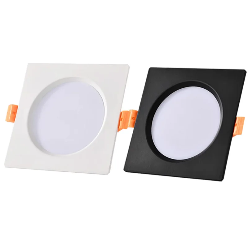 

Светодиодный потолочный светильник-спот 5W 7W 9W 12W 15W 18W, AC85V-265V, для внутреннего освещения, черный/белый, квадратный, встраиваемый даунлайт