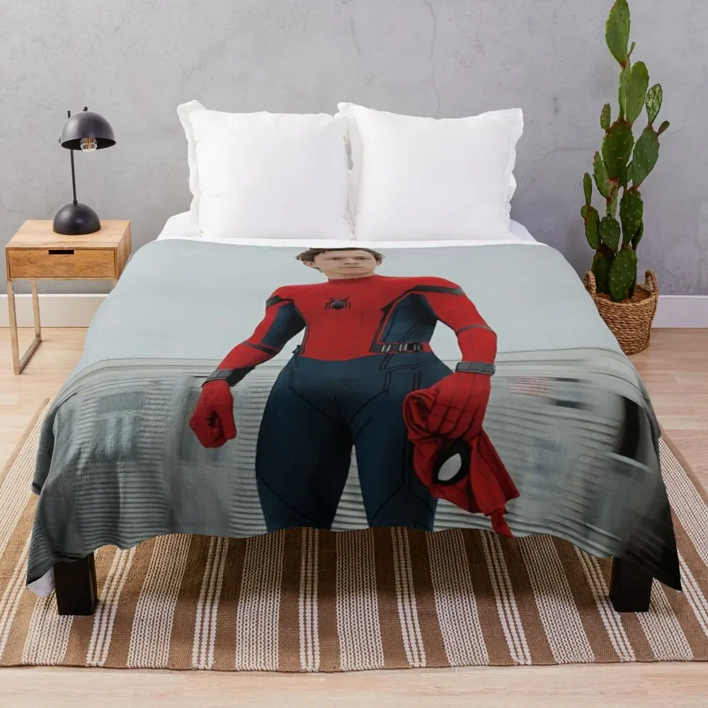 

spidey tom holland aesthetic Throw Blanket funny gift Polar Soft Plush Plaid Blankets