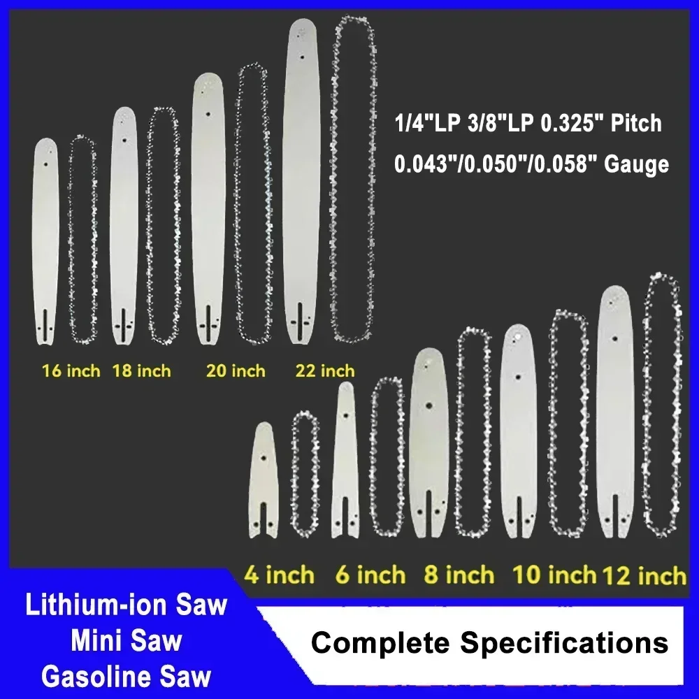 

4/6/8/10/12/14/16/18/20-inch 1/4 3/8 325 Pitch 043 050 058 Gauge Chainsaw Chain Saw 28/33/37/40/45/50/52/55/56/59/62/64/72/76DL